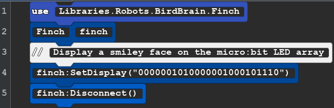 Block Code of Display2Dots