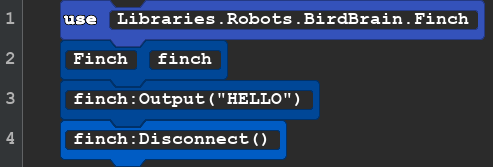 Block Code for Display Text
