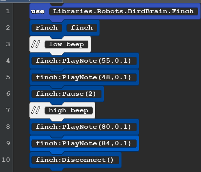 Block code for OS4 beeps